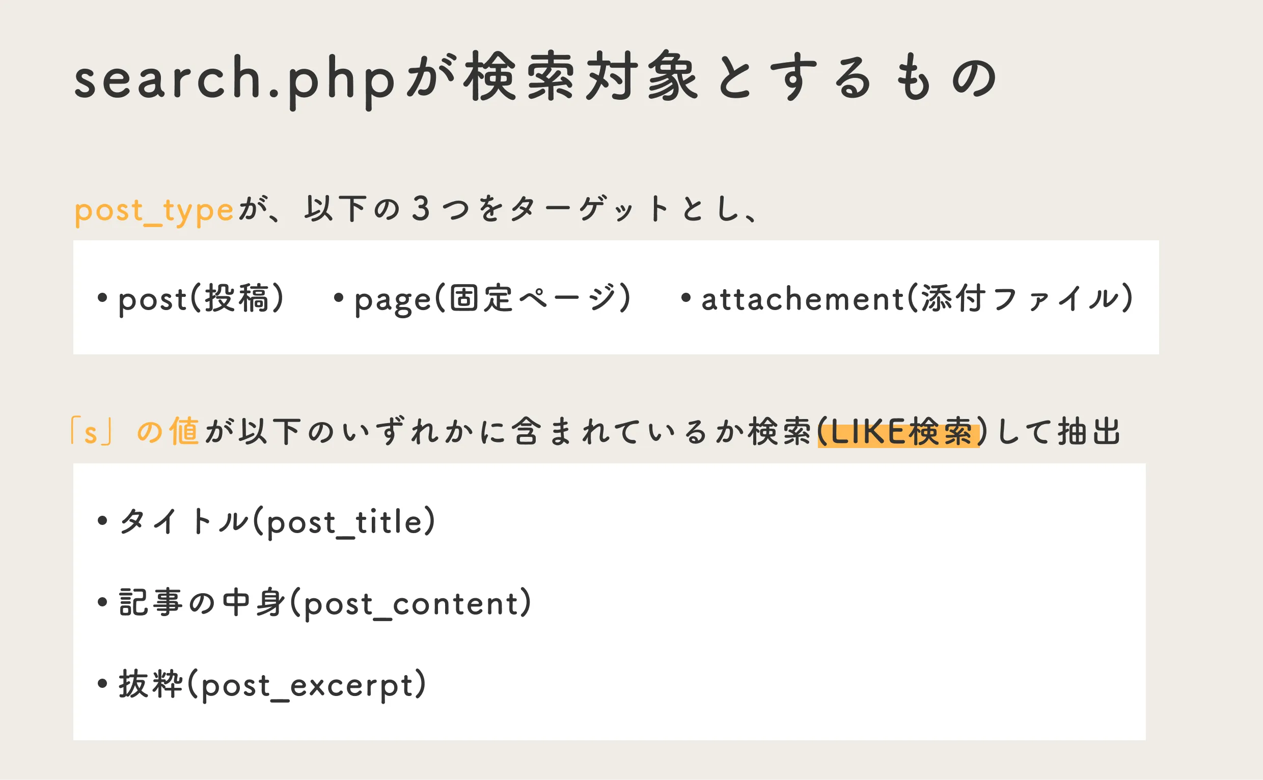 【WordPress】タイトルだけにあいまい検索(LIKE検索)する方法